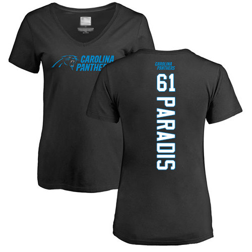 Carolina Panthers Black Women Matt Paradis Backer NFL Football #61 T Shirt->women nfl jersey->Women Jersey